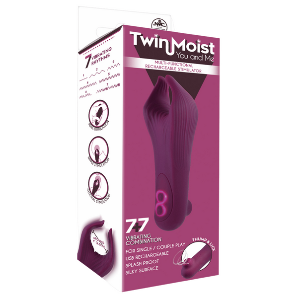 Twin Moist Multi Functional Rechargeable Vibrator Stimulator - Image 3